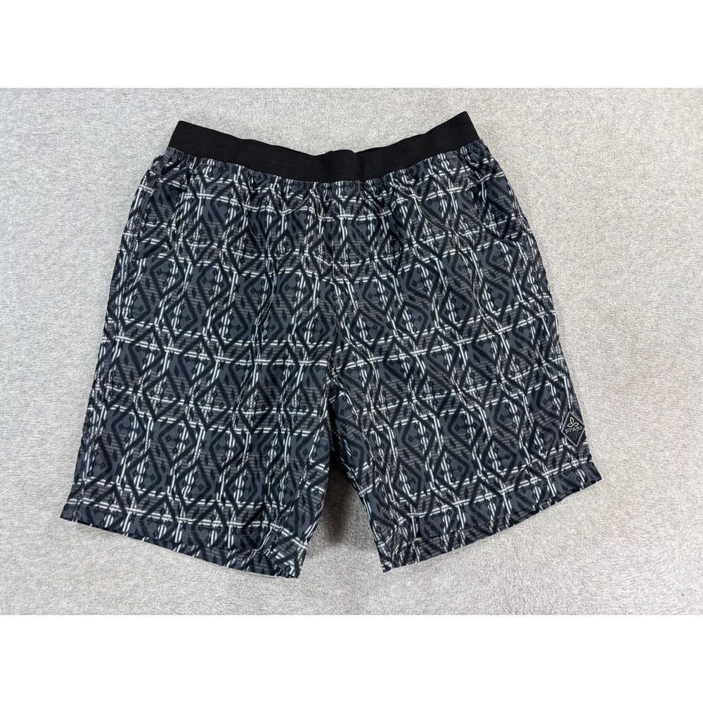 Prana Black & Gray Geometric Athletic Shorts
